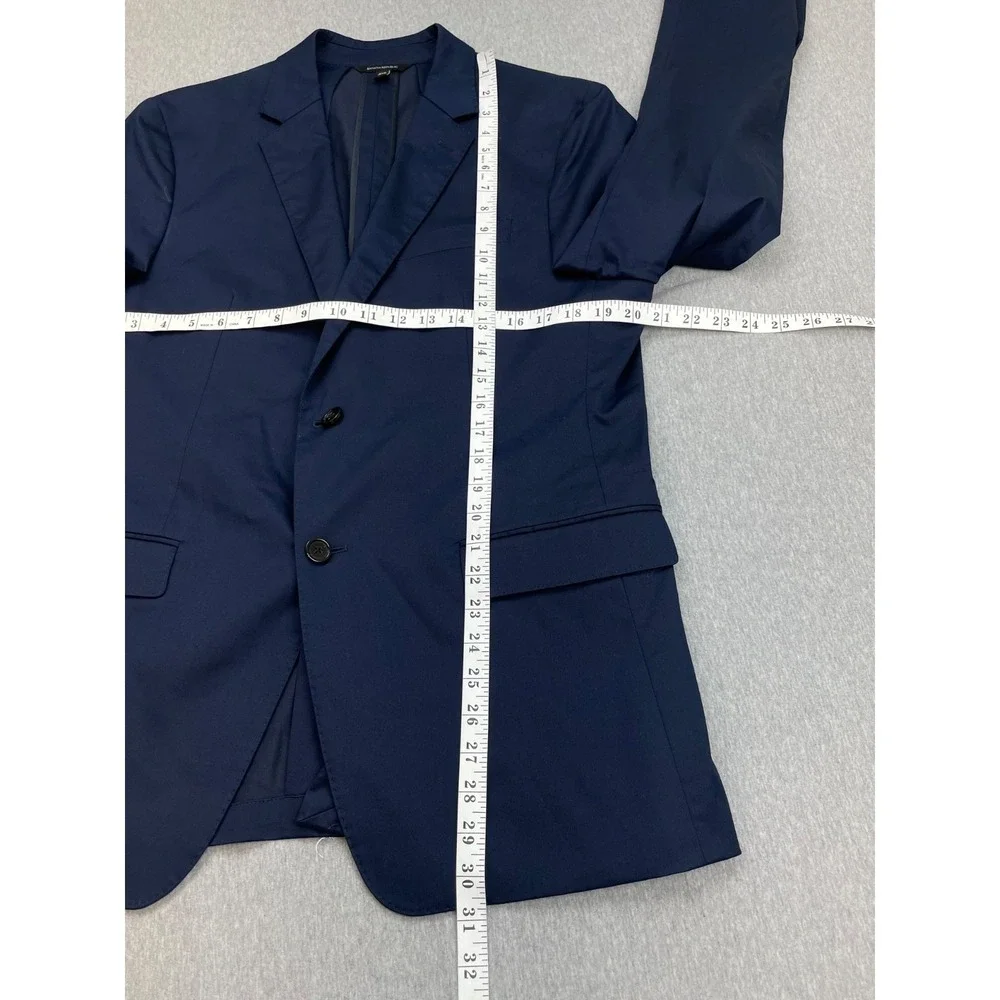 Banana Republic Blazer Mens 42R Navy Blue Cotton Blend Stretch Slim Fit 2-Button